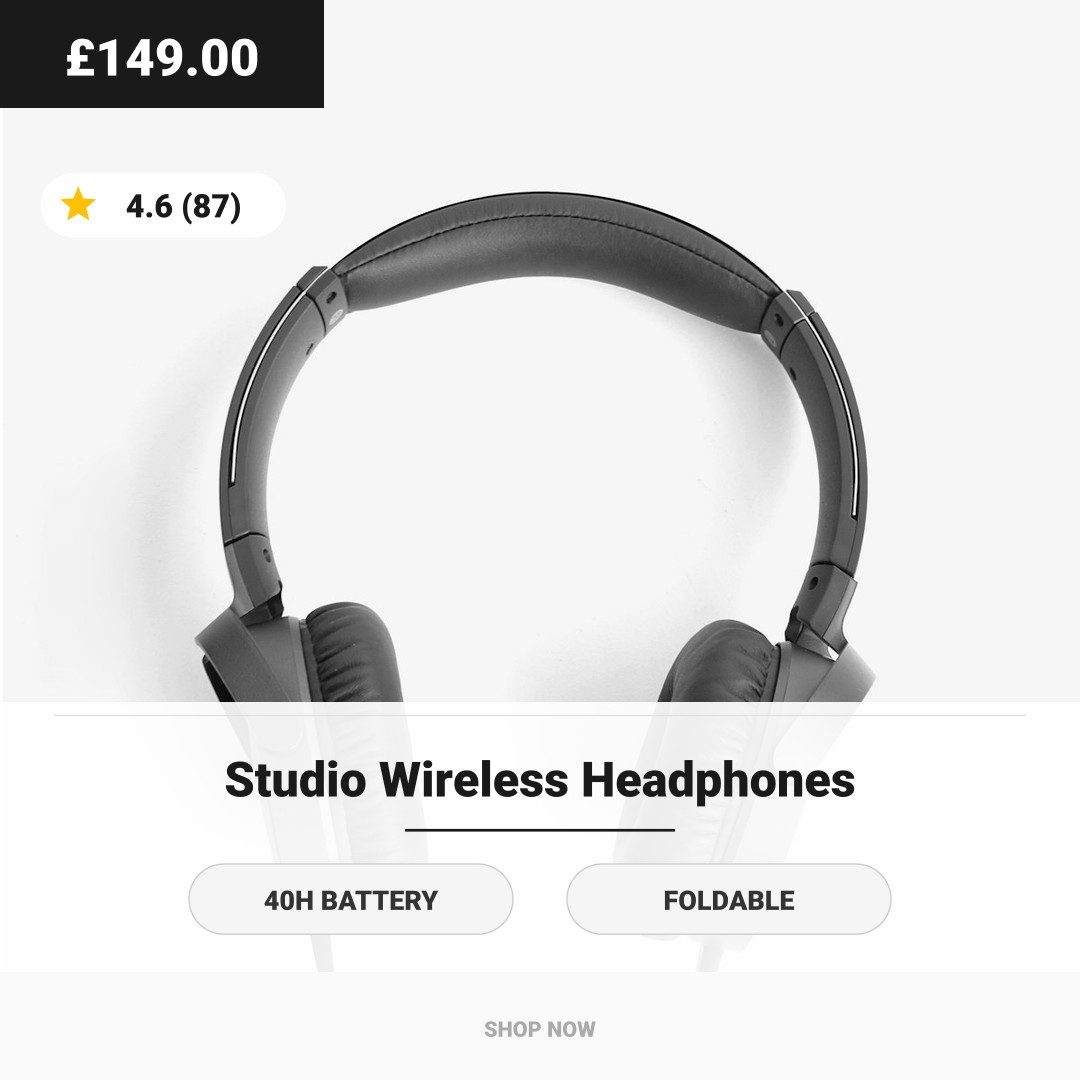 Headphones, Clean Minimal template