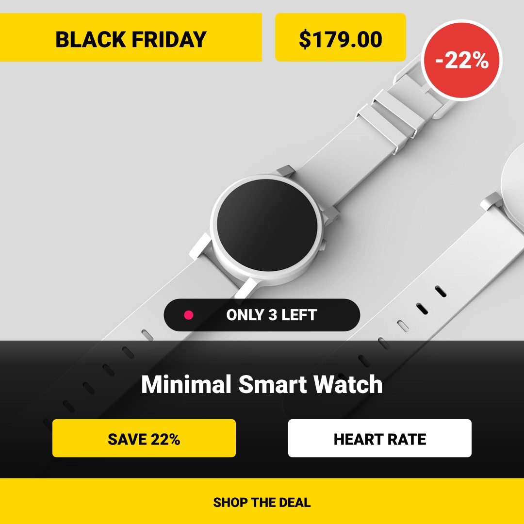 Smart watch, Black Friday template